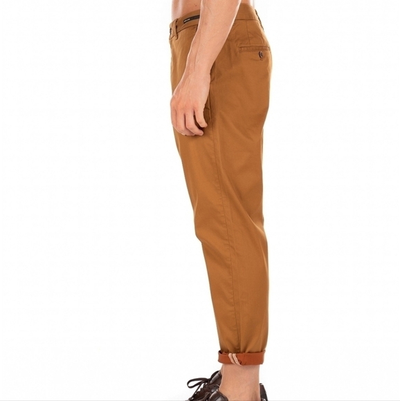 New Scotch & Soda Fave Organic Chino Regular Tapered Fit Rust Brown Pants 28/32 - Picture 7 of 15